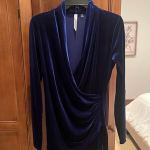 Gorgeous Blue Velvet Women's Top